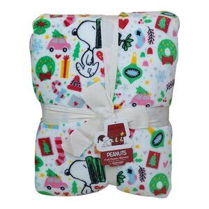 Peanuts Snoopy Plush Blanket By Berkshire Full/Queen Soft Holiday Print